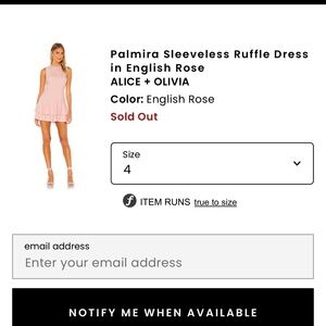 Palmira Sleeveless Ruffle Dress in English Rose ALICE + OLIVIA Color: English R